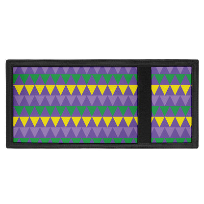 Geometric Mardi Gras Pattern Print Trifold Wallet