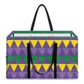 Geometric Mardi Gras Pattern Print Utility Tote Bag