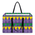 Geometric Mardi Gras Pattern Print Utility Tote Bag