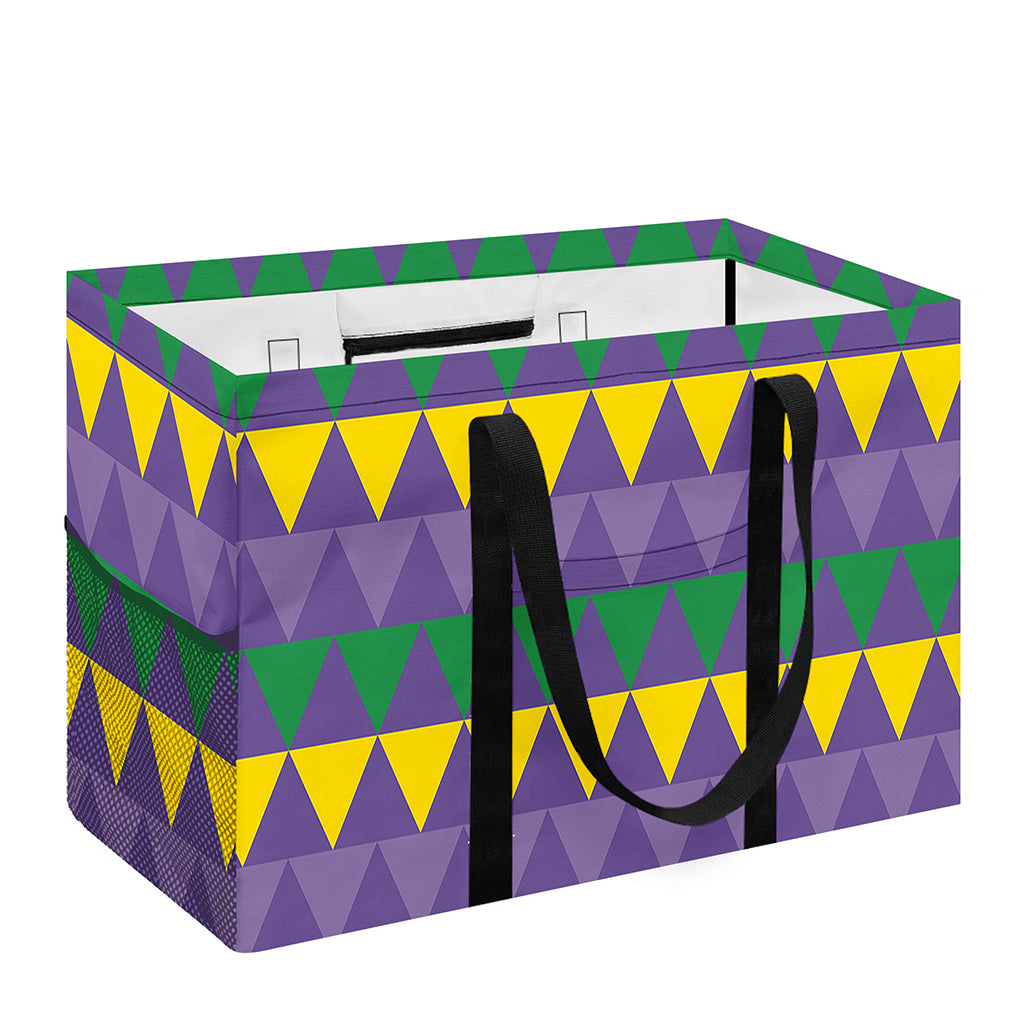 Geometric Mardi Gras Pattern Print Utility Tote Bag