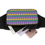 Geometric Mardi Gras Pattern Print Waist Bag
