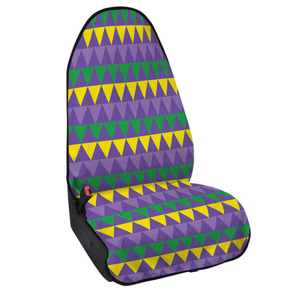 Geometric Mardi Gras Pattern Print Waterproof Car Seat Cover