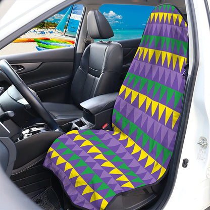 Geometric Mardi Gras Pattern Print Waterproof Car Seat Cover