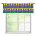 Geometric Mardi Gras Pattern Print Window Valance