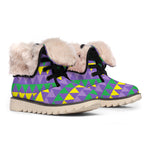 Geometric Mardi Gras Pattern Print Winter Boots