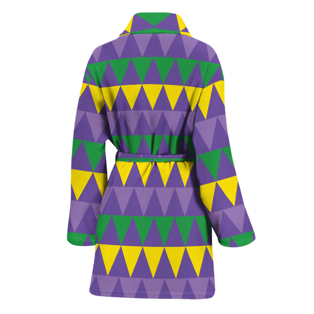 Geometric Mardi Gras Pattern Print Women's Bathrobe