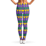 Geometric Mardi Gras Pattern Print Women's Leggings