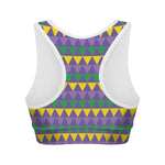 Geometric Mardi Gras Pattern Print Women's Sports Bra