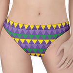 Geometric Mardi Gras Pattern Print Women's Thong