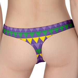 Geometric Mardi Gras Pattern Print Women's Thong