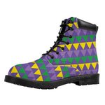 Geometric Mardi Gras Pattern Print Work Boots