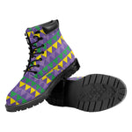 Geometric Mardi Gras Pattern Print Work Boots