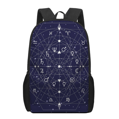 Geometric Moon Phase Print 17 Inch Backpack