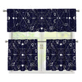 Geometric Moon Phase Print 3 Piece Kitchen Curtains