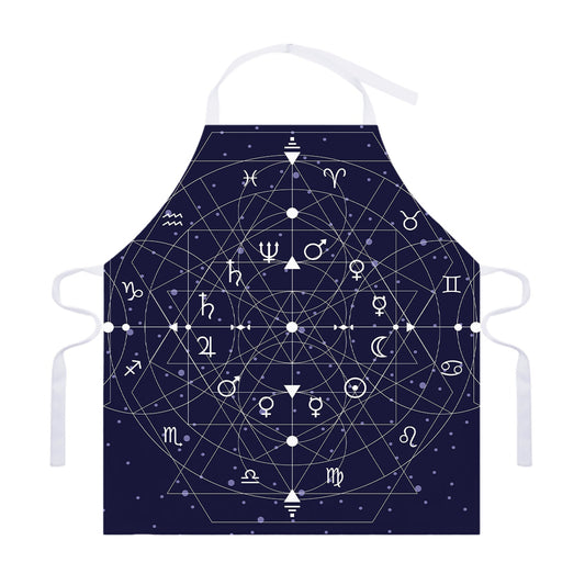 Geometric Moon Phase Print Adjustable Apron