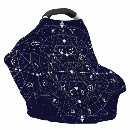 Geometric Moon Phase Print Baby Seat Cover