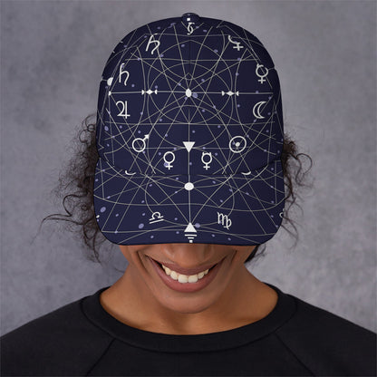 Geometric Moon Phase Print Baseball Cap
