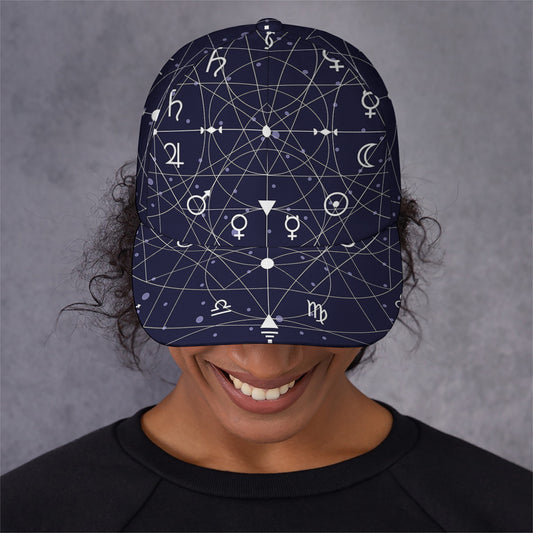 Geometric Moon Phase Print Baseball Cap