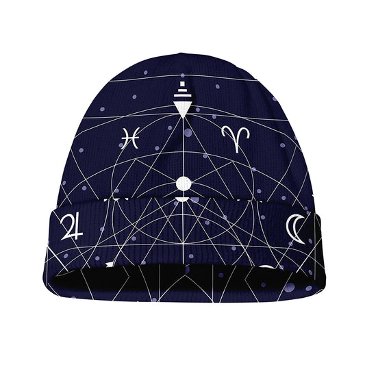 Geometric Moon Phase Print Beanie