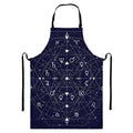 Geometric Moon Phase Print Bib Apron With Pocket
