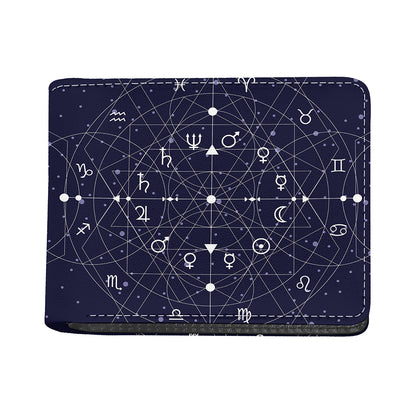 Geometric Moon Phase Print Bifold Wallet