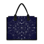 Geometric Moon Phase Print Canvas Tote Bag