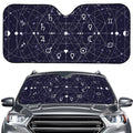 Geometric Moon Phase Print Car Windshield Sun Shade