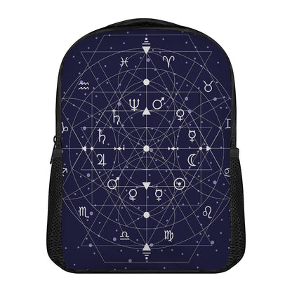 Geometric Moon Phase Print Casual Backpack