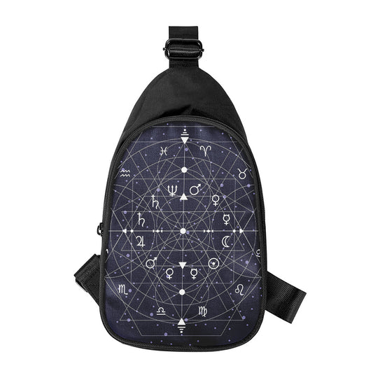 Geometric Moon Phase Print Chest Bag