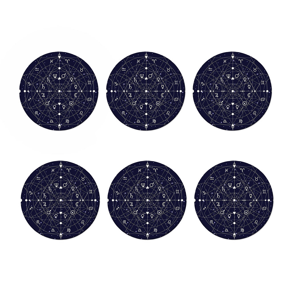 Geometric Moon Phase Print Coaster Set