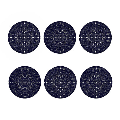 Geometric Moon Phase Print Coaster Set