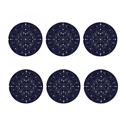 Geometric Moon Phase Print Coaster Set