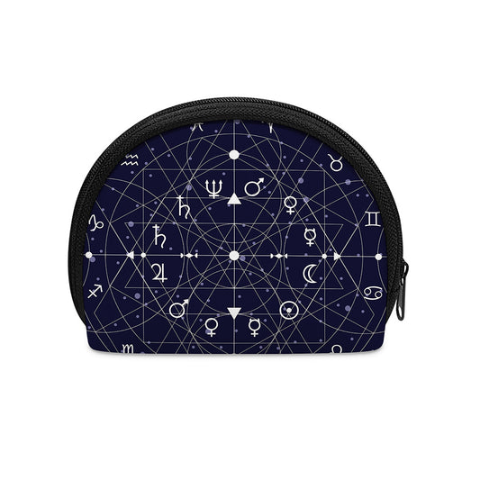 Geometric Moon Phase Print Coin Purse