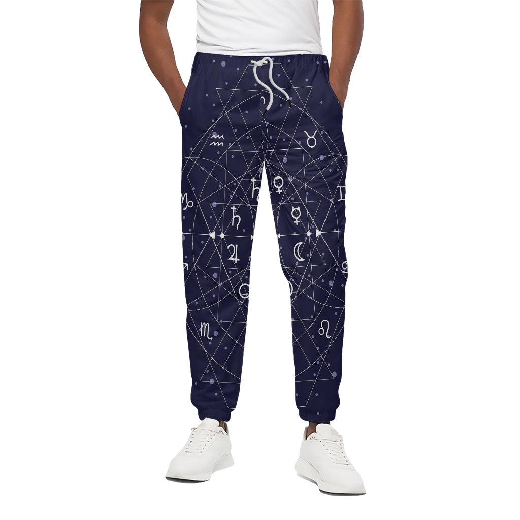 Geometric Moon Phase Print Cotton Pants