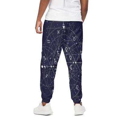 Geometric Moon Phase Print Cotton Pants