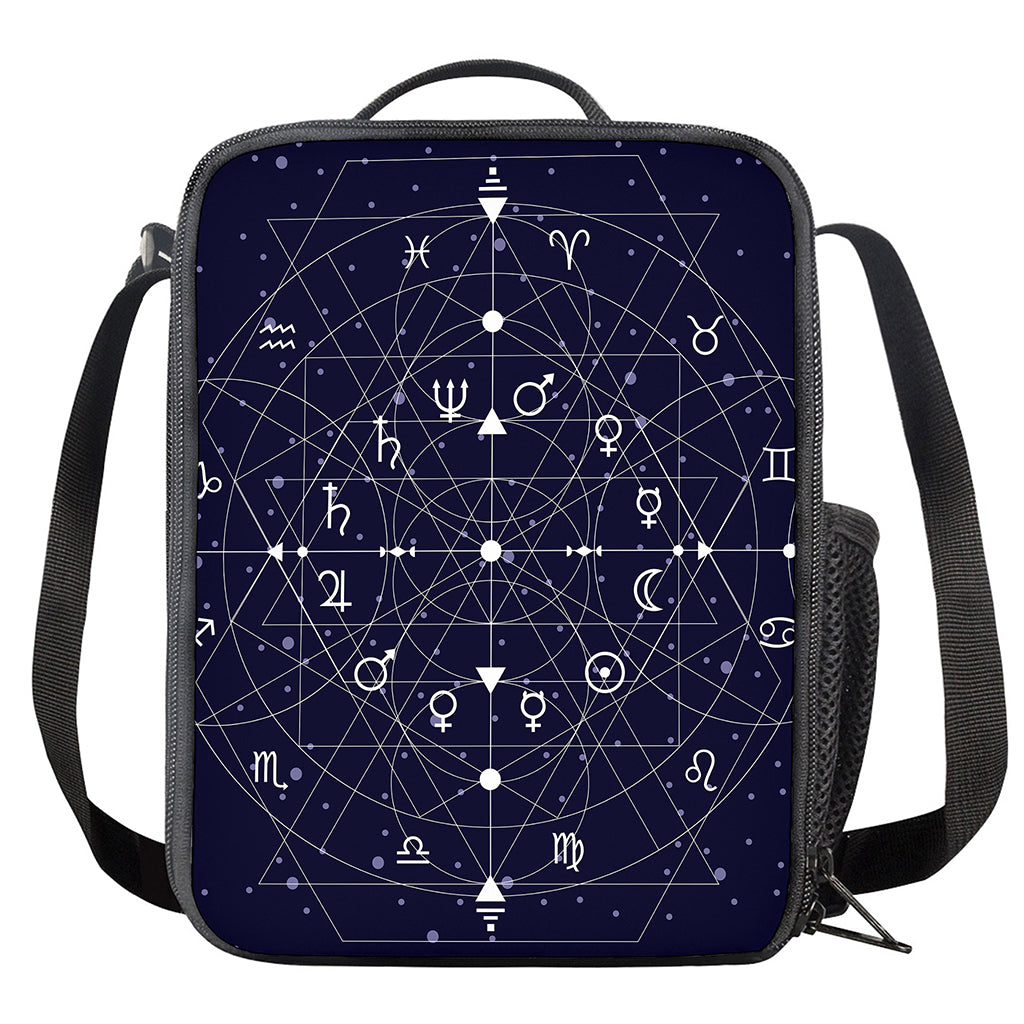 Geometric Moon Phase Print Crossbody Lunch Bag