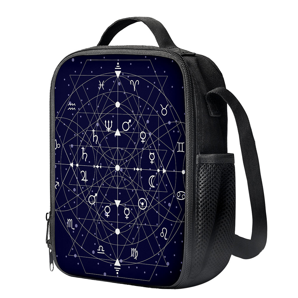 Geometric Moon Phase Print Crossbody Lunch Bag