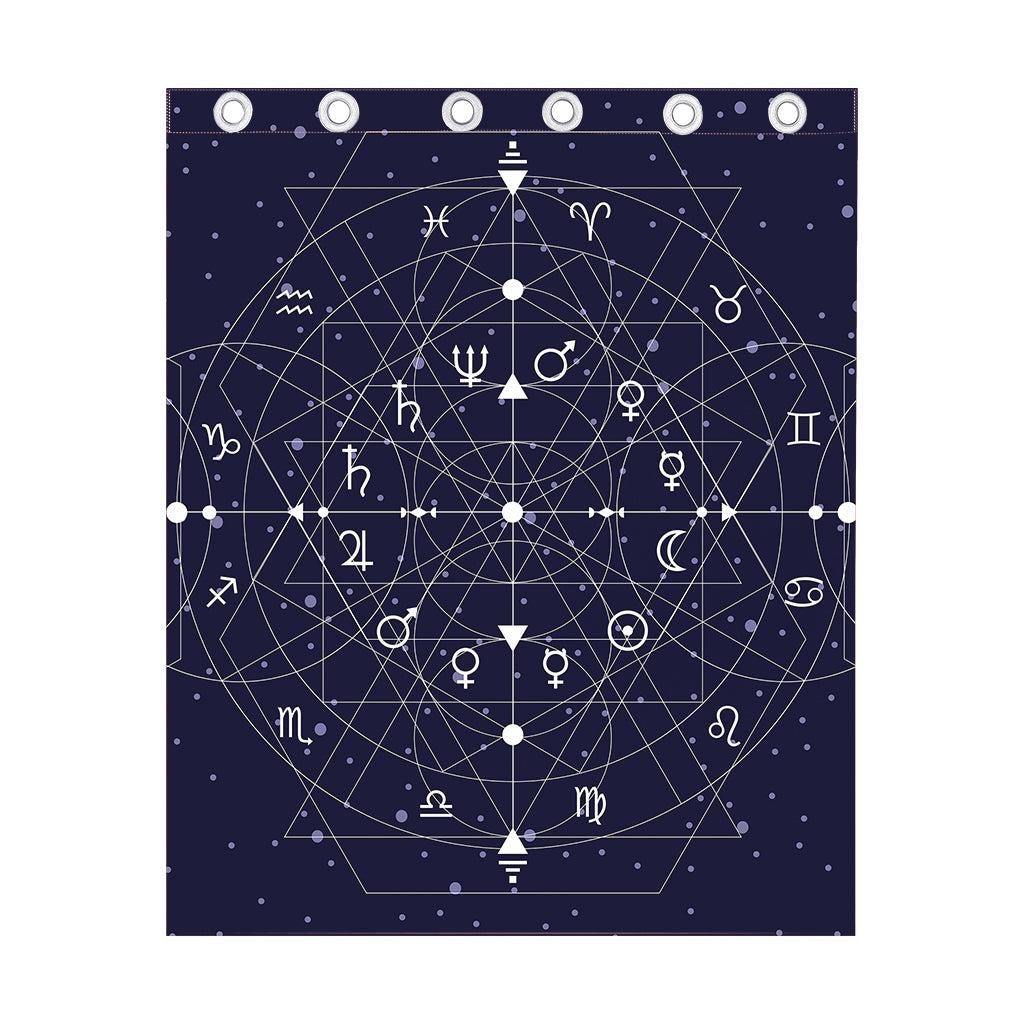 Geometric Moon Phase Print Curtain