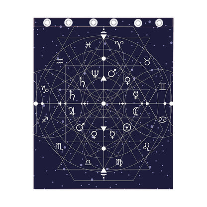Geometric Moon Phase Print Curtain