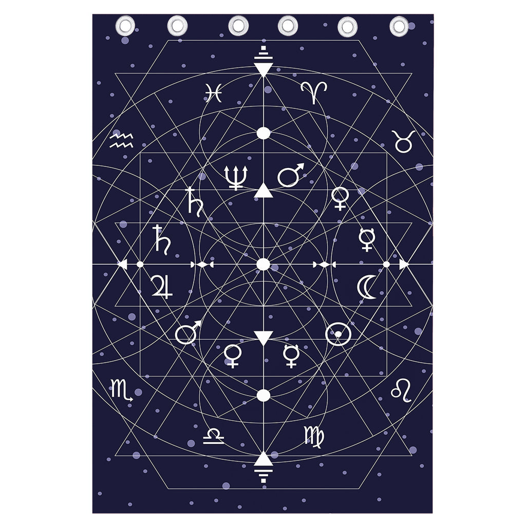 Geometric Moon Phase Print Curtain