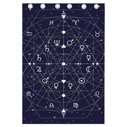 Geometric Moon Phase Print Curtain
