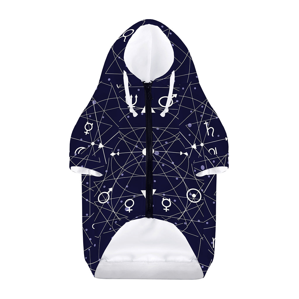 Geometric Moon Phase Print Dog Zip Up Hoodie