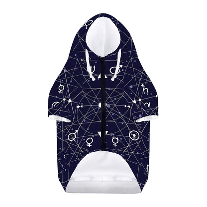 Geometric Moon Phase Print Dog Zip Up Hoodie