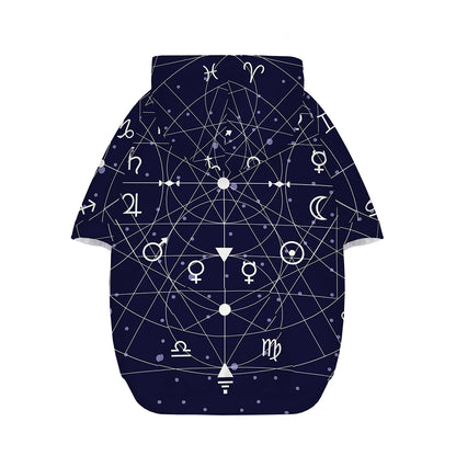 Geometric Moon Phase Print Dog Zip Up Hoodie