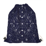Geometric Moon Phase Print Drawstring Bag