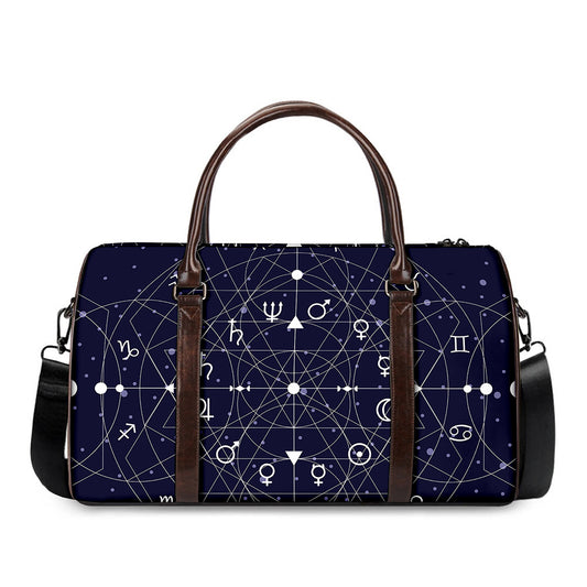 Geometric Moon Phase Print Duffle Bag