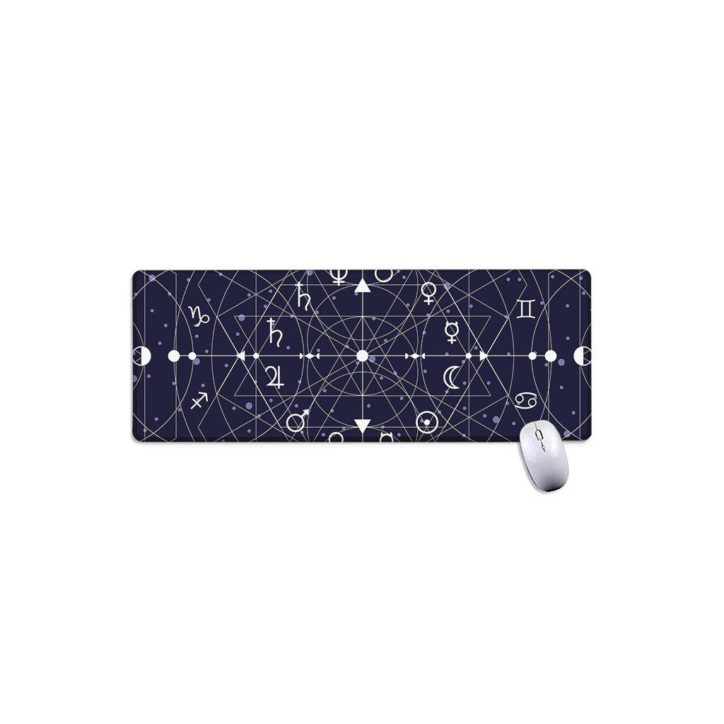 Geometric Moon Phase Print Extended Mouse Pad