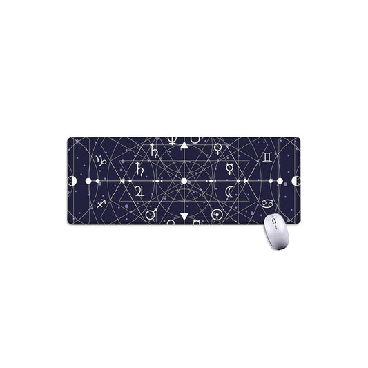 Geometric Moon Phase Print Extended Mouse Pad