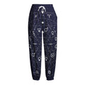 Geometric Moon Phase Print Fleece Lined Knit Pants