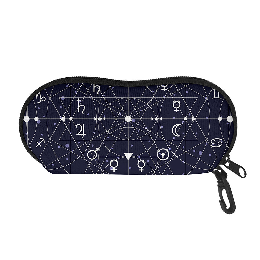 Geometric Moon Phase Print Glasses Case